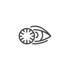 Eye lens line icon