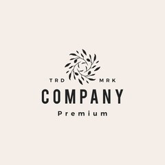 Obraz premium olive tree branch hipster vintage logo vector icon illustration
