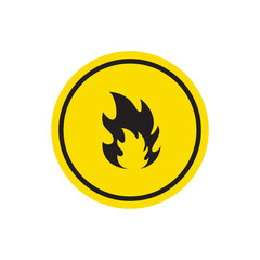 Fire warning sign icon design vector illustration
