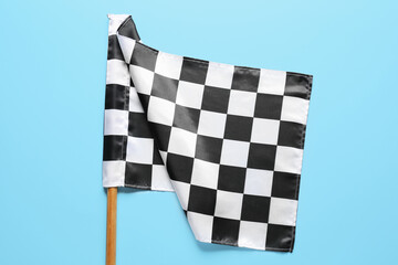 Racing flag on color background