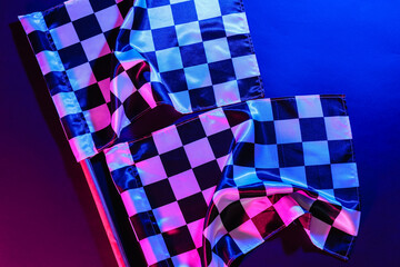 Racing flags on dark color background