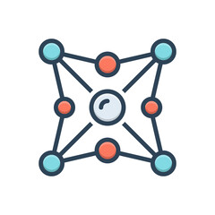 Color illustration icon for networking
