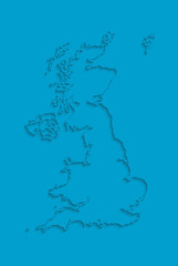 Vector map United Kingdom with creative shadow