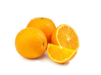 oranges cut and slice isolated on white