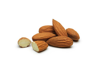 almonds on a white background