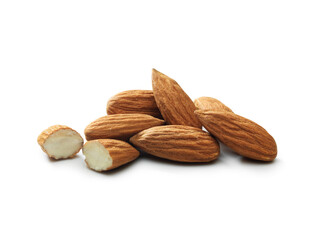 almonds isolated on white background