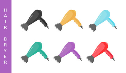 Hair dryer icon. Flat illustration of woman hair dryer vector icon for web design. Hairdressing equipment sketch. Professional tool.