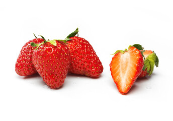 strawberries on white background