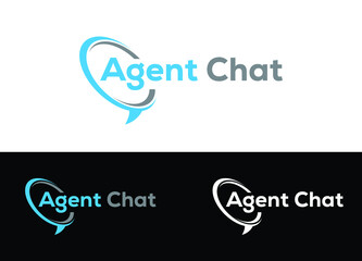 Agent Chat Logo or Icon Design Vector Image Template