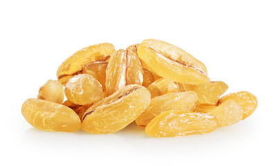 Pile of bulgur raw grain isolated at white background. With clipping path.