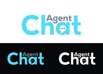 Agent Chat Logo or Icon Design Vector Image Template