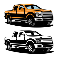 Pick up truck, truck illustration