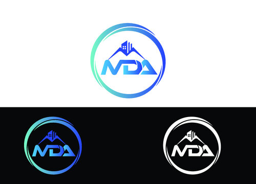 Real Estate & Initial Letter MDA Logo or Icon Design Vector Image Template