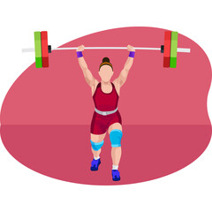 Fototapeta na wymiar Female weightlifter 
