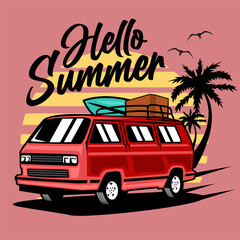 Summer car illustration