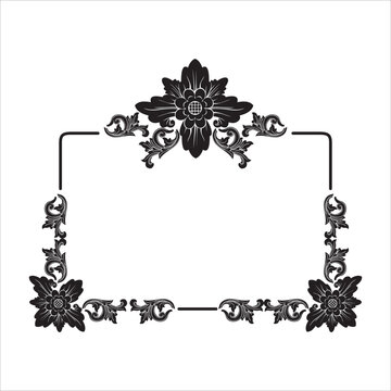 Balinese carving motif frame for invitations, certificates etc.