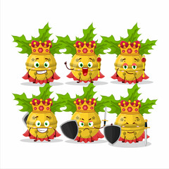 Fototapeta premium A Charismatic King christmas bells cartoon character wearing a gold crown