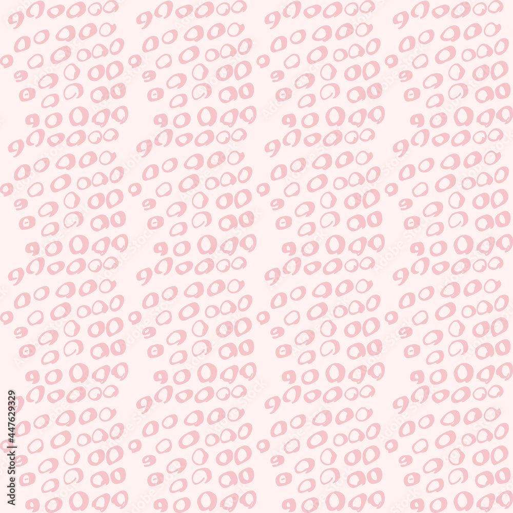 Poster Simple vector geometric abstract seamless pattern. Monochrome pink and white minimalist repeat. Small elements in rows. Graphic texture for fabric, apparel, wallpaper.