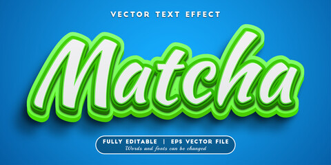 Text effects 3d matcha, editable text style