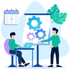 Illustration vector graphic cartoon character of business office