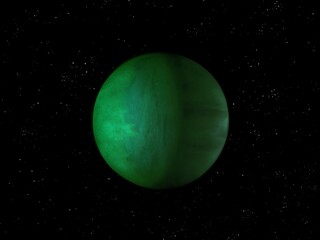 planet with a solid surface in space