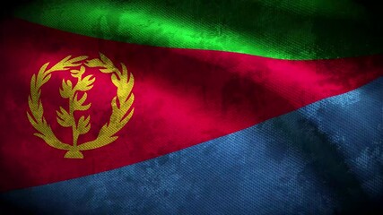 Eritrea grunge flag - loop animation