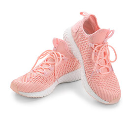 Sportive female shoes on white background