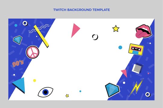 Flat 90s Nostalgic Birthday Twitch Background