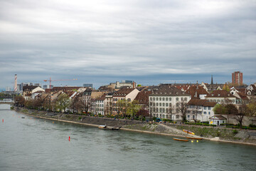 Riverside of Rhine in Basel, Switzerland