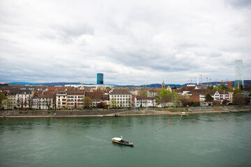 Riverside of Rhine in Basel, Switzerland