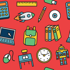 Siamless pattern school education 7