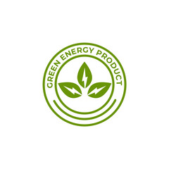 Green energy label product logo design template