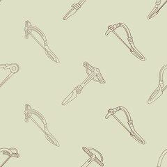 Seamless pattern with ancient brooch fibula for your project