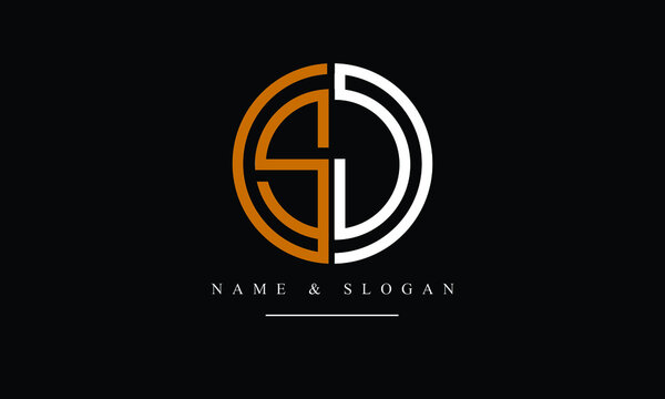 SJ, JS, S, J abstract letters logo monogram