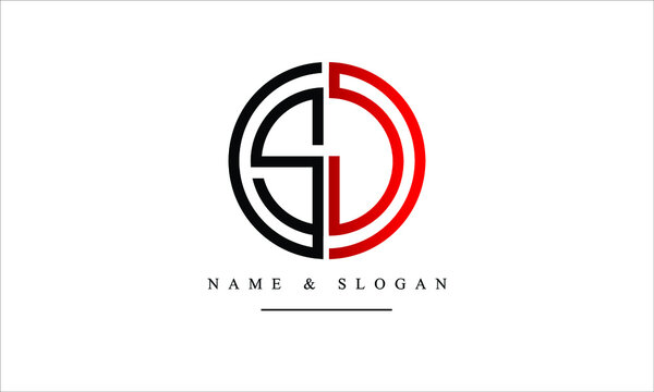SJ, JS, S, J abstract letters logo monogram