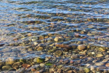water and stones