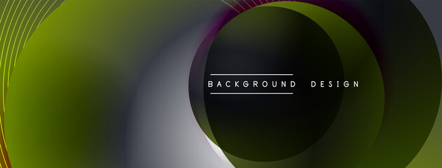 Gradient circles with shadows. Vector techno abstract background. Modern overlapping forms wallpaper background, design template