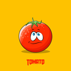 Cute Little Funny Tomato Cartoon Character
