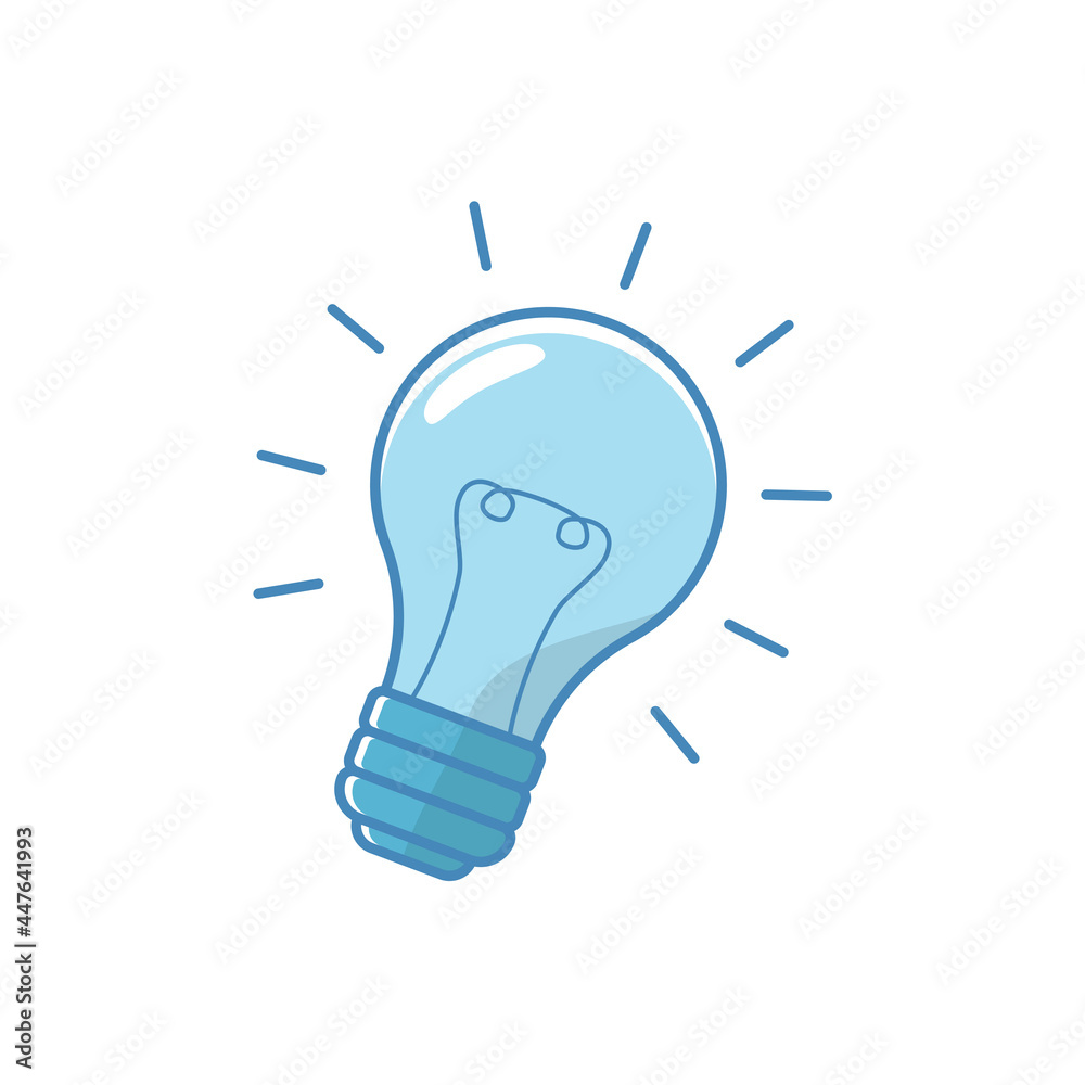 Canvas Prints light bulb vector with blue and white color suitable for idea icon or illustration