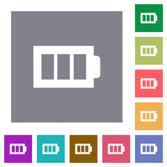 Full battery with three load units alternate square flat icons