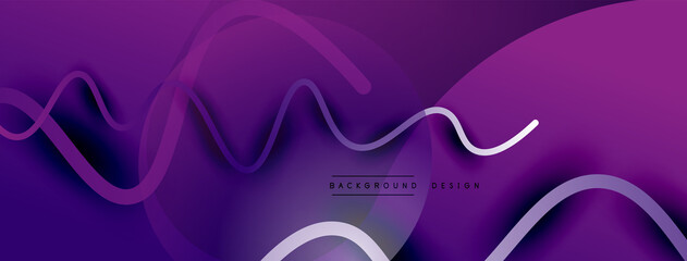 Abstract gradient background with wave line with shadow effect. Geometric composition. 3D shadow effects and fluid gradients