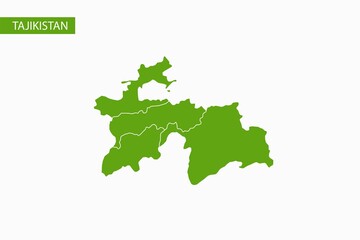 Tajikistan green map detailed vector.