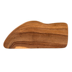 Isolated unusual shape wooden cutting board on a white background