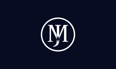 Initials MJ or JM M and J Letter Mark Abstract Monogram Vector Logo Template for Business