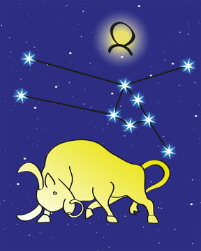 Taurus zodiac sing celestial stars constellation