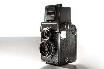 old soviet medium format camera  isolated on white