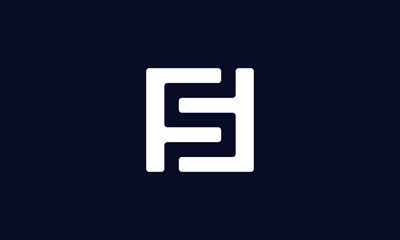 Modern Trendy Minimal Monogram FS and SF F or S Square Shaped Business Brands Initial Based letter Icon Logo