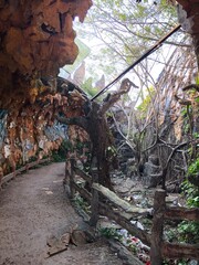 Hue, Vietnam, January 23, 2020, Abandoned Waterpark, Slide and swimming pool left behind, Hue, Vietnam
