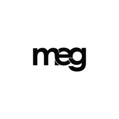 meg initial letter monogram logo design