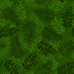 
Vector illustration with forest pattern. Leaves. Print for clothes.